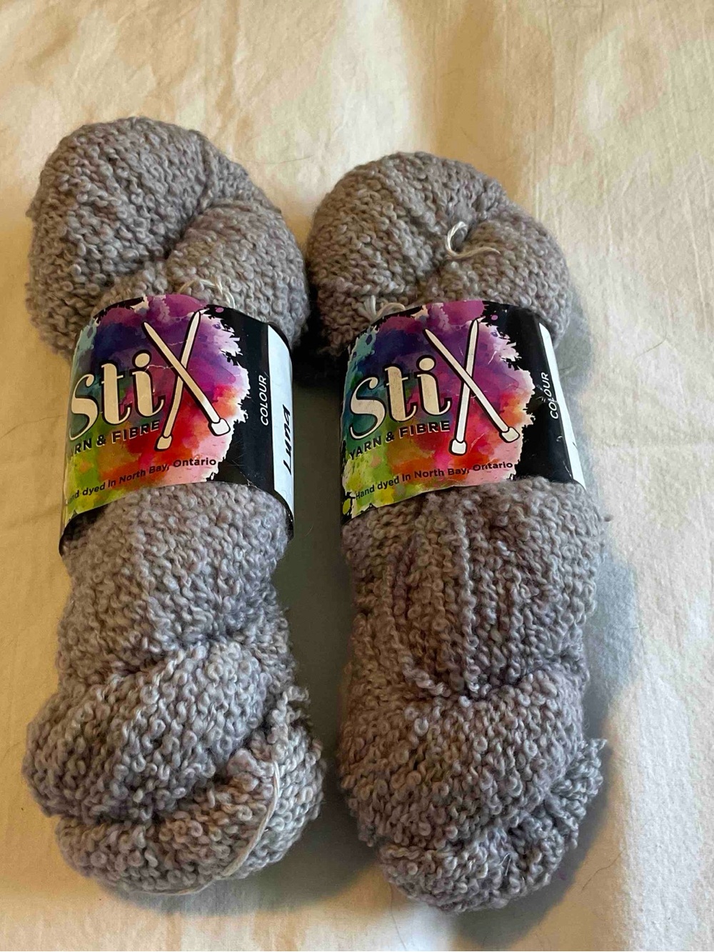 Merino wool - Stix Yarn & Fibre Hand-Dyed - colour Luna 2 skeins